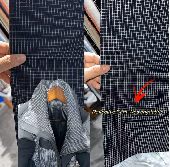 Polyester/Nylon Spandex Stretch Ripstop Reflective Fabric for Jacket/Garment/Sportswear/Workwear