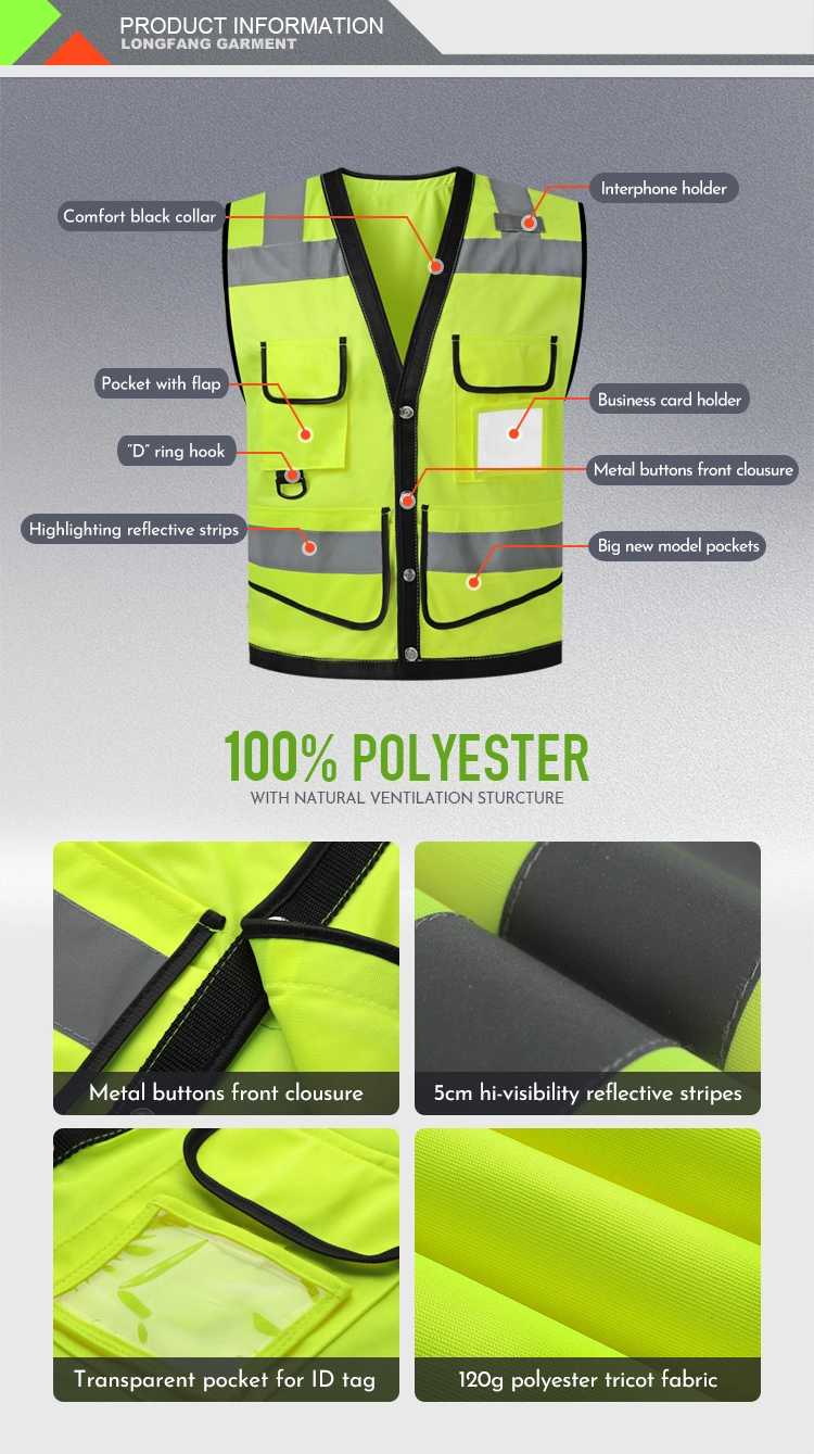 Amazon′ S New Multi-Function Night Riding Running Surveyor Safety Reflective Vest