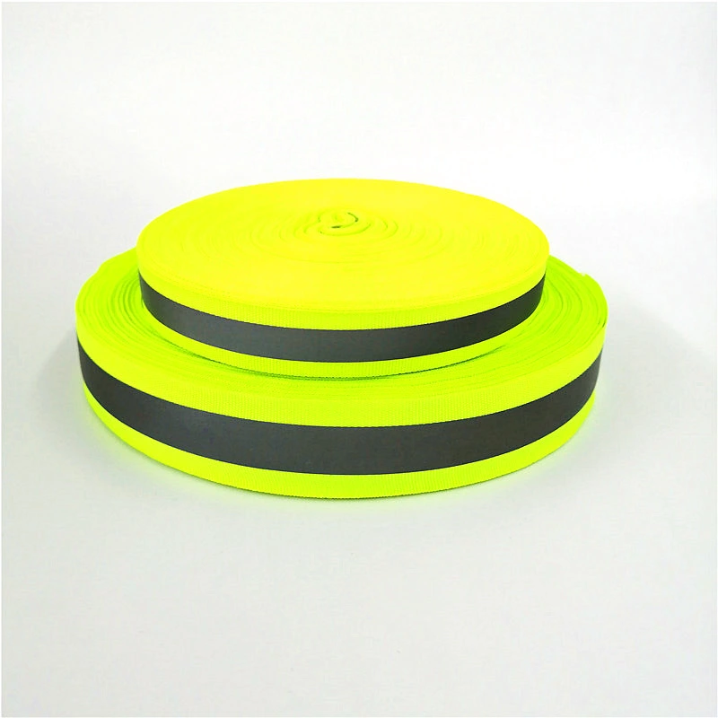 High Quality Colorful Nylon Webbing with Two Reflective Strips